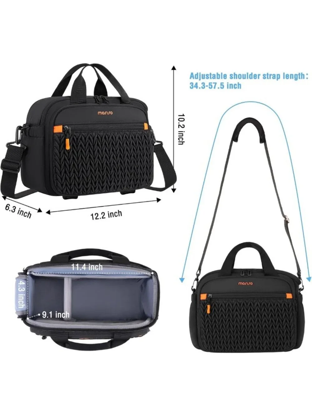 Stylish Black DSLR/SLR/Mirrorless Camera Shoulder Bag - Perfect for Photography